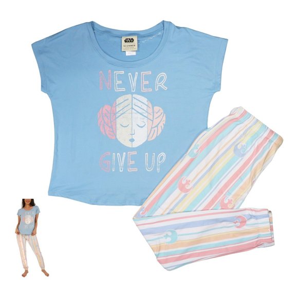 munki munki Other - Munki Munki Star Wars Themed Leia T-Shirt & Pants Women's 2-Pc Pajama Set NWT